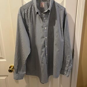 Brooks Brothers Navy and White Striped Shirt